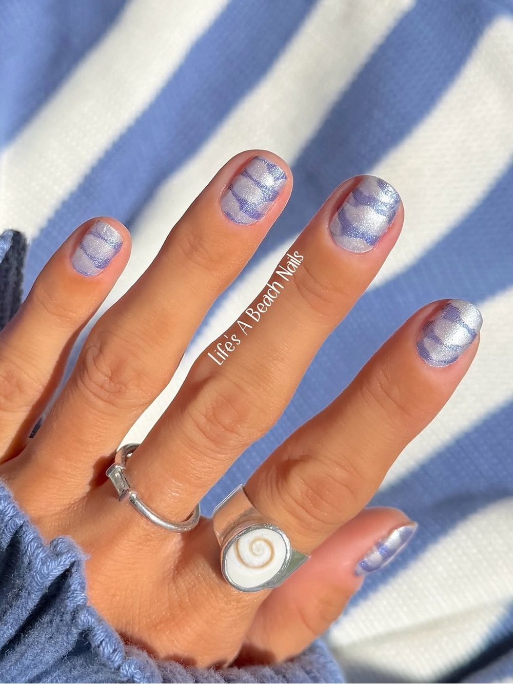 *Retired* Color Street: Head in the Clouds | Sky Blue Ivory Shimmer Summer White